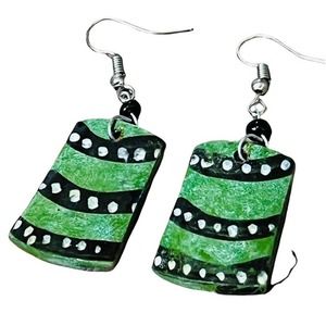 Horn Earrings Handmade in Africa. Benefits Charity